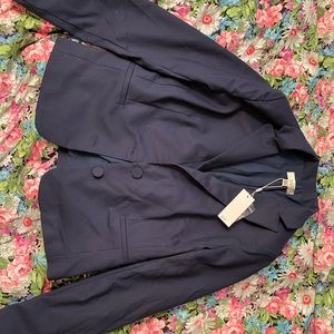OVI - NWT - Navy Blazer - faux pockets - BRAND NEW - spare button